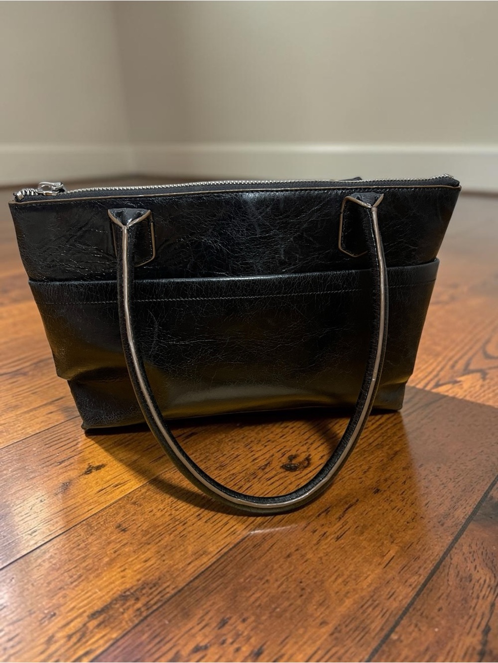 HOBO International Black 100% Leather Slouchy Hobo Shoulder Bag Purse